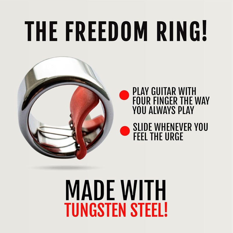 Black Mountain Slide Guitar Rings - Made From Tungsten Steel. Acoustic Guitar Slide, Electric Guitar Slide, Bass, Ukulele, and More. Almost as Hard as Diamond, Smooth Surface Finish, New Invention - Image 2